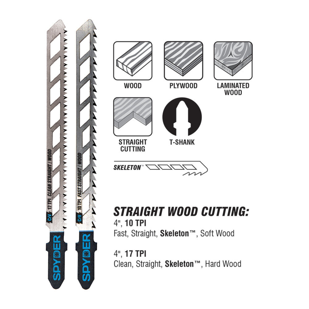 Spyder Jig Saw Blade Set for Wood, Skeleton, 8 Pieces, large image number 3