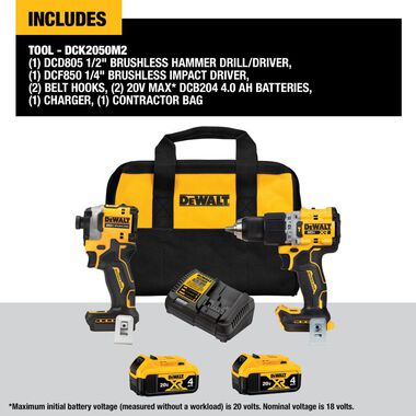 DEWALT 20V MAX XR 2 Tool Combo Kit, large image number 2