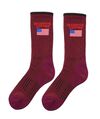 Occidental Leather Mid-Calf Oxy Flag Wool Socks Burgundy Unisex Fits Sizes 8-13, small image number 1