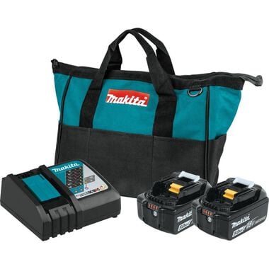 Makita 18V LXT Lithium-Ion Battery and Rapid Optimum Charger Starter Pack (5.0Ah), large image number 0