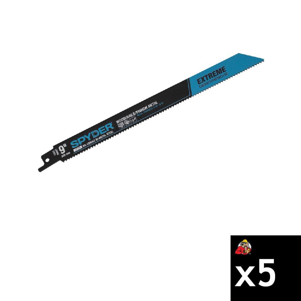 Spyder 9 Inch 10 TPI Bi-Metal Demolition Fire-Rescue Reciprocating Blade, 5 Pieces, large image number 1