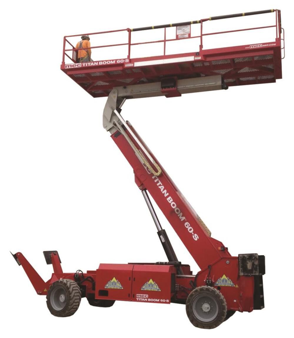 mec 60 Ft. Titan Boom Ultra Deck Self-Propelled Diesel Boom Lift, large image number 1