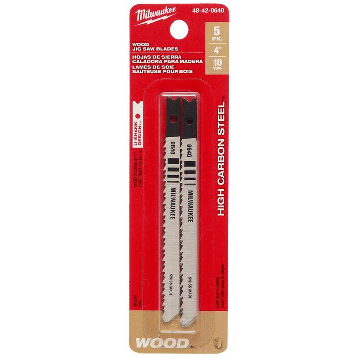 Milwaukee 4 in. 10 TPI High Carbon Steel Jig Saw Blade 5PK, large image number 7