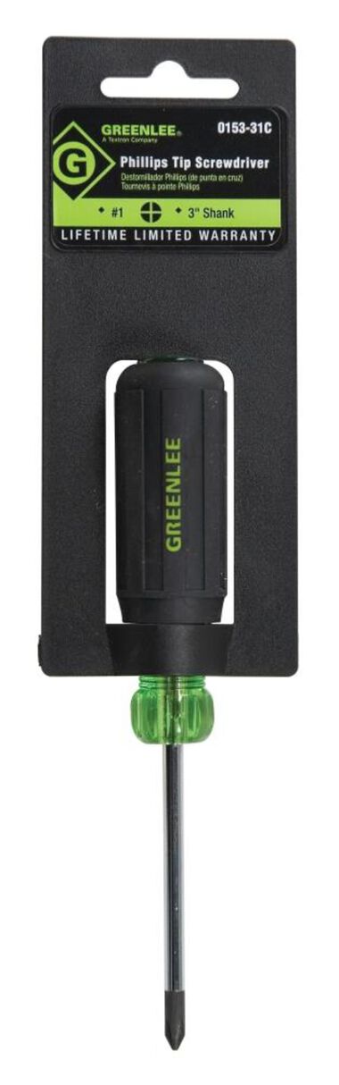 Greenlee Screwdriver Phillips #1 x 3-In, large image number 1