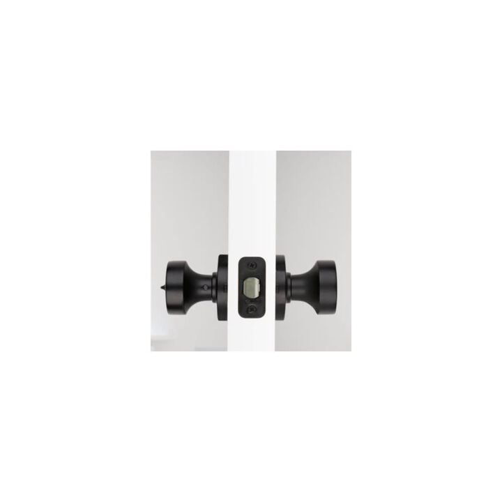 Kwikset Pismo Privacy Door Knob Matte Black Interior Bed & Bath, large image number 3