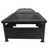 Living Accents Wood Fire Pit 34in Black Steel Square, small