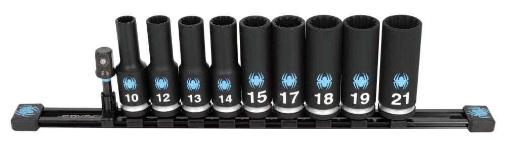 Spyder 1/2 Inch Drive Metric Deep Impact Socket Set with Adapter, 10 Pieces, large image number 8