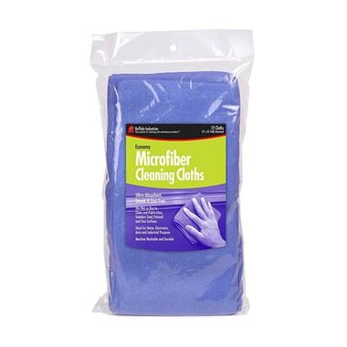 Buffalo Industries 12 x 16in Blue Microfiber Cleaning Cloth 12pk Bag