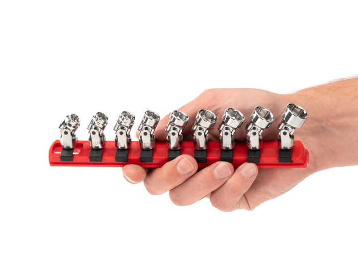 Tekton 1/4 Inch 6 Point Universal Joint Socket Set, 9 Pieces (6-14 mm), large image number 5