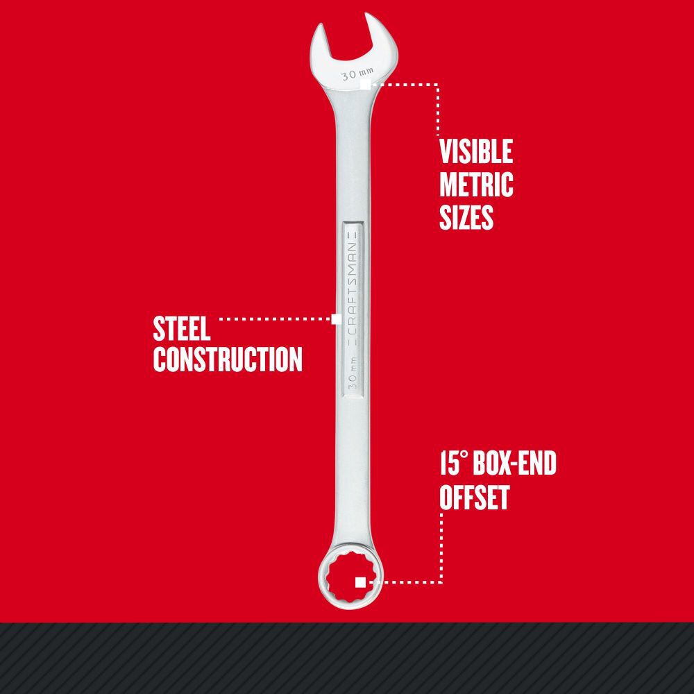 CRAFTSMAN Metric Jumbo Combination Wrench Set, 5pc, large image number 3
