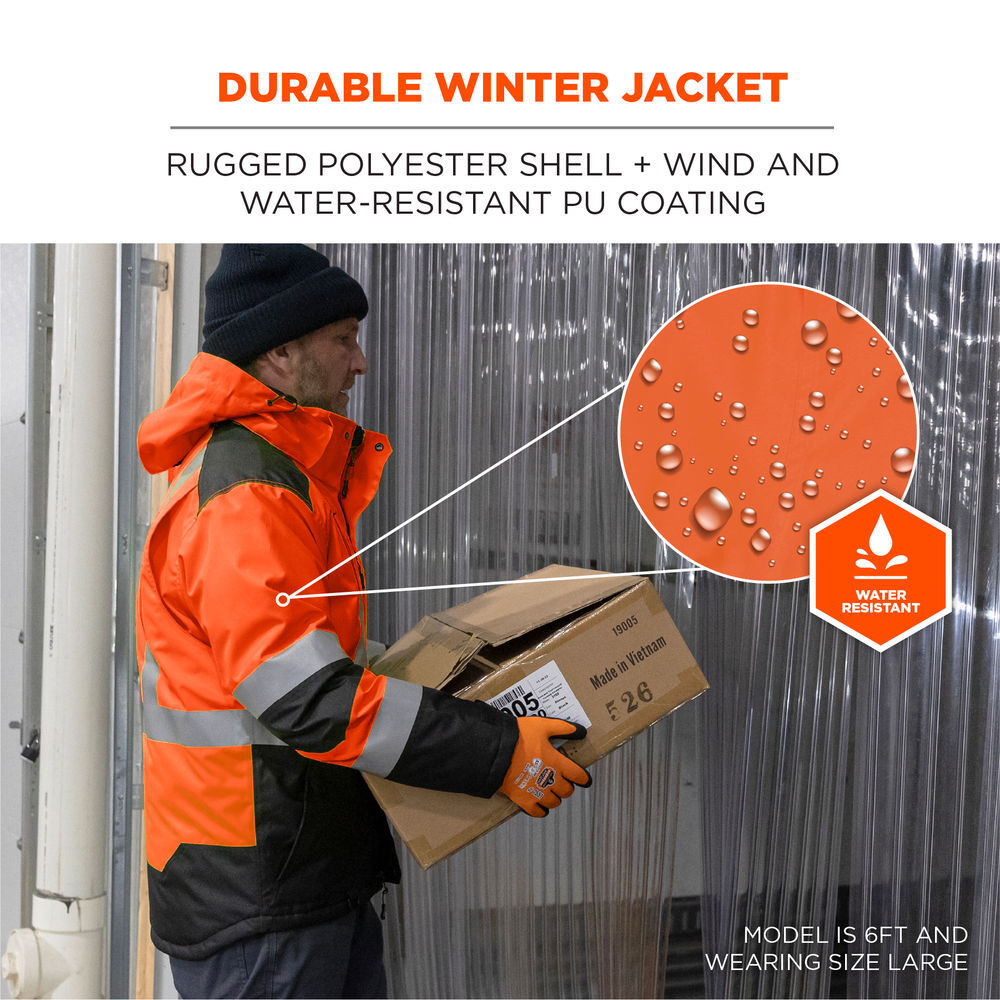 Ergodyne 8390 ampliFIRE Lining Class 3 Hi-Vis Jacket Small Orange, large image number 3