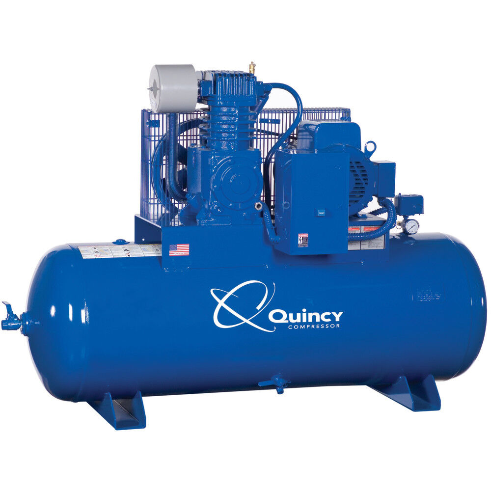 Quincy Air Compressor 7.5Hp 230V 1 Phase 80 Gallon Horizontal, large image number 1