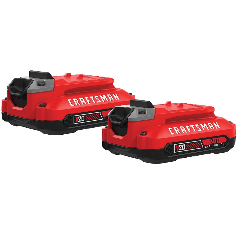 CRAFTSMAN V20 20V 2Ah Lithium Ion Power Tool Battery Pack with Fuel Indicator (2 Pack) - CMCB202-2