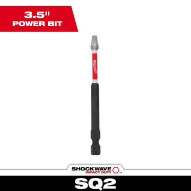Milwaukee SHOCKWAVE 3-1/2 in. Impact Square Recess #2 Power Bit