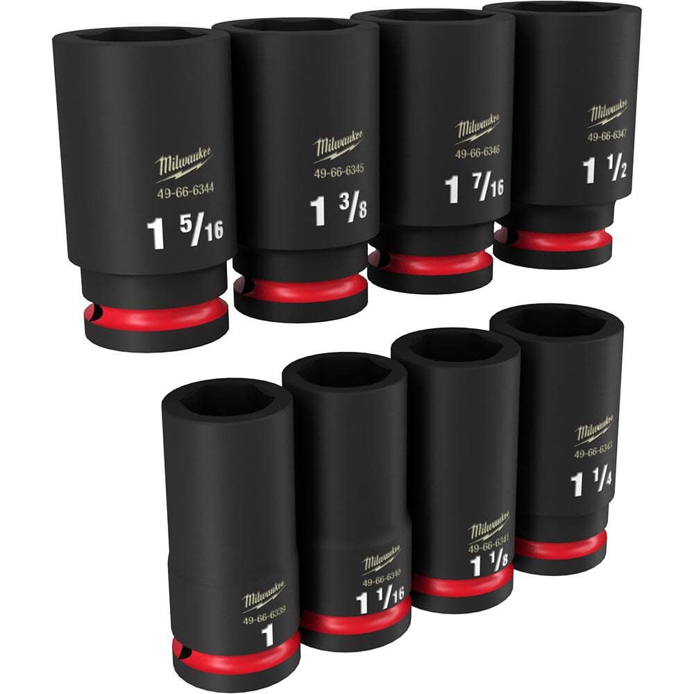 Milwaukee Impact Socket 3 4in Drive Sae 6 Point 8pc 49 66 7018 - Image 3