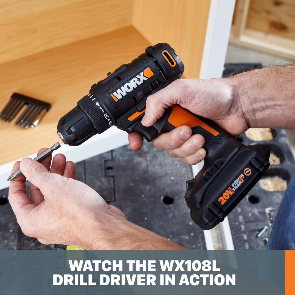 Worx 20V 3/8 Inch Drill/Driver Kit, large image number 8