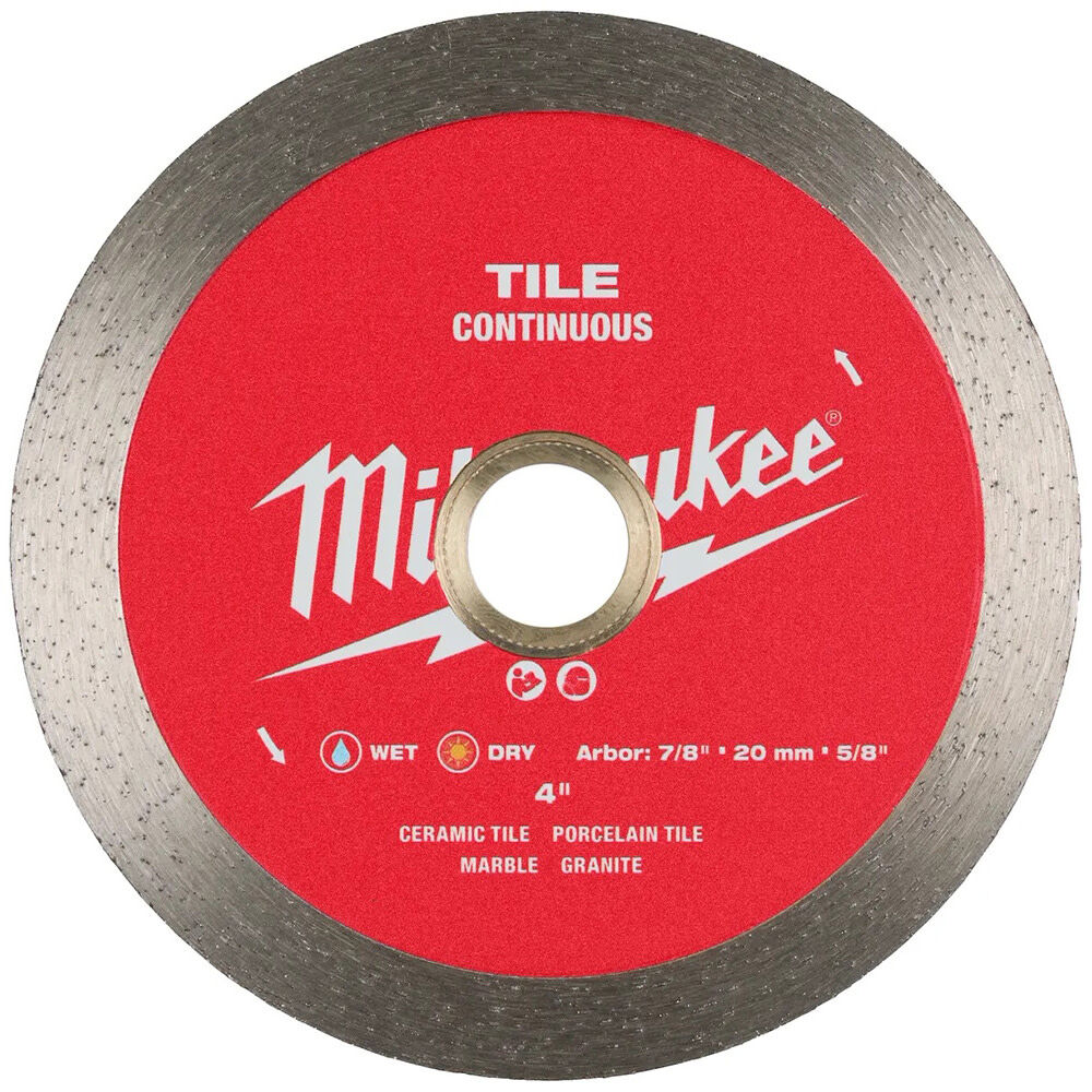 Алмазное лезвие Milwaukee Diamond Max с непрерывным ободком длиной 4 12 дюйма для плитки 6490₽