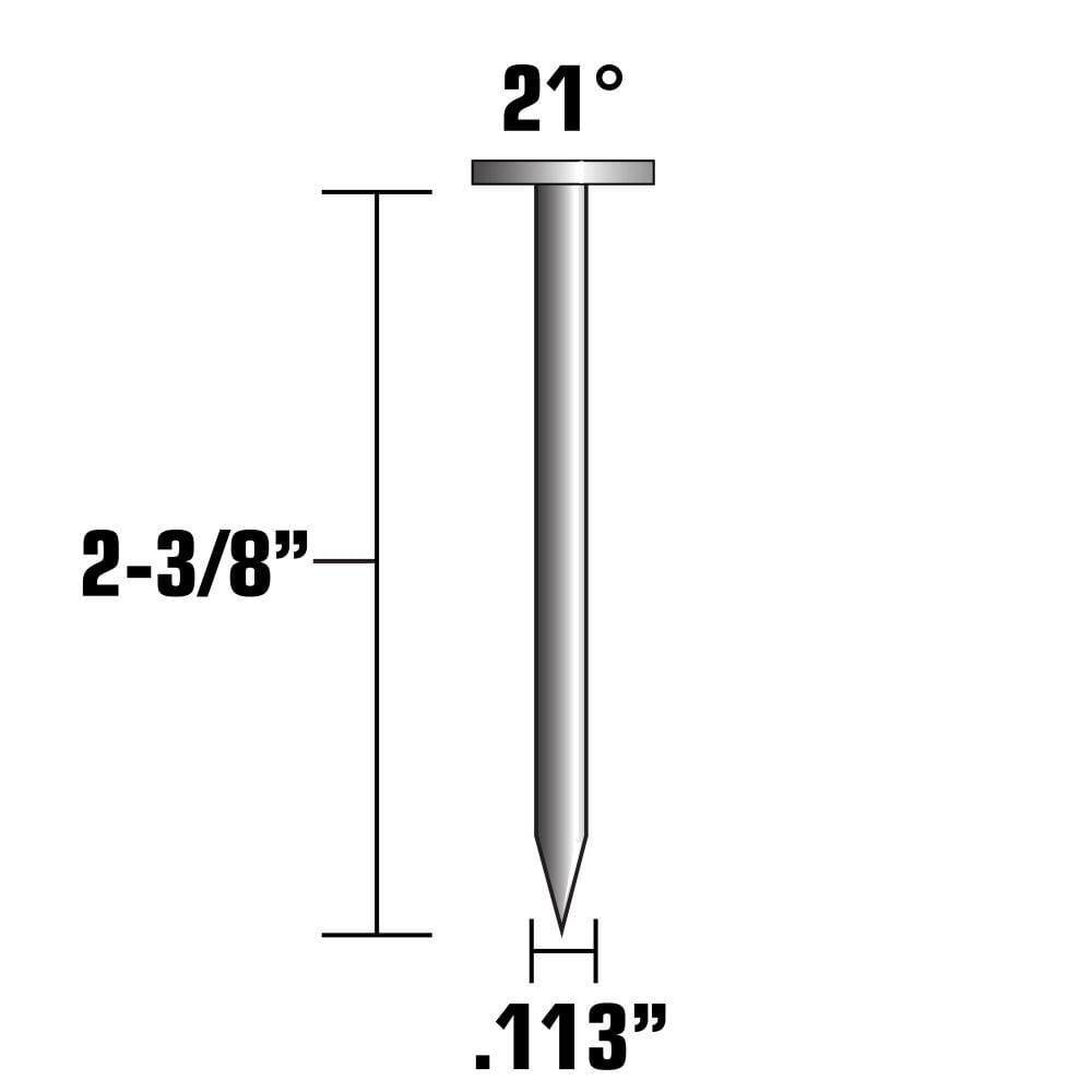 Metabo HPT 2-3/8 Inchx.113Full Round Head Smooth BriteBasicPlasticStrip FramingNail, 5000 Qty, large image number 3