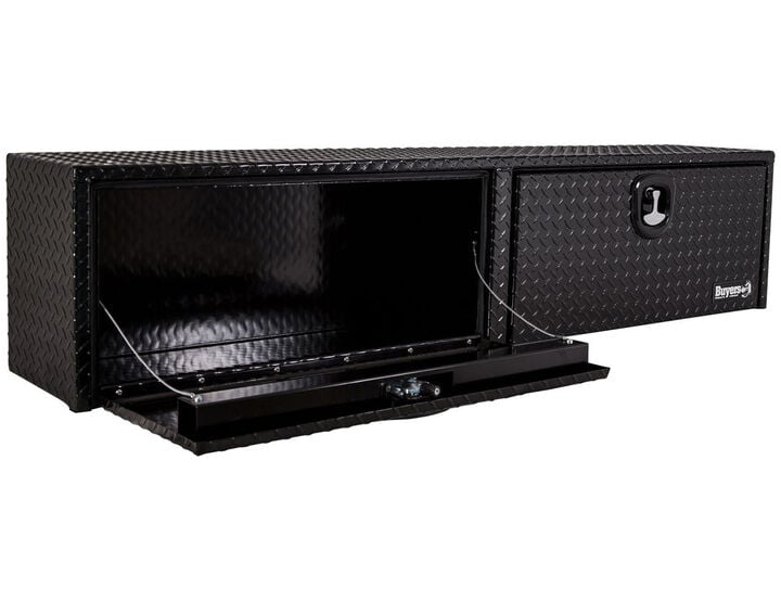 Buyers Products Company 18x16x72 Inch Gloss Black Diamond Tread Aluminum Topsider Truck Box