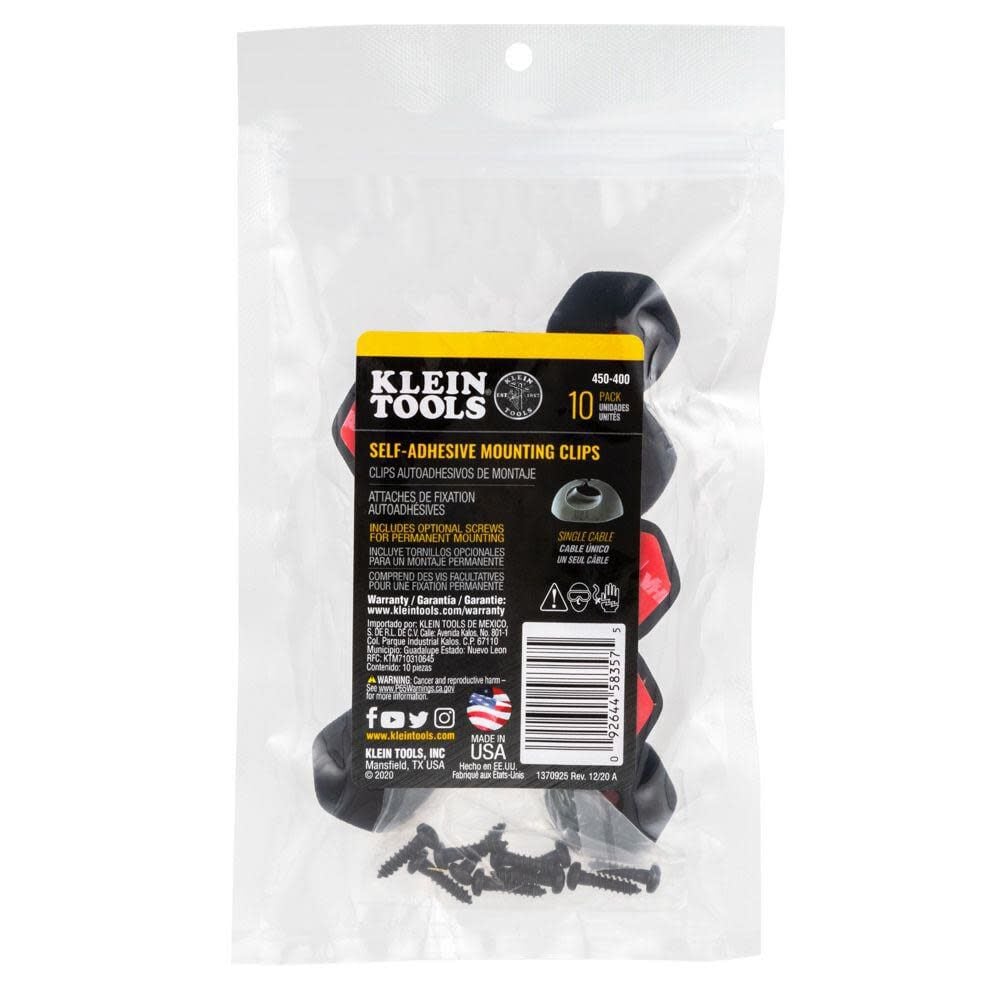 Klein Tools Self Stick 3 Slot Cable Clips 10pk, large image number 4