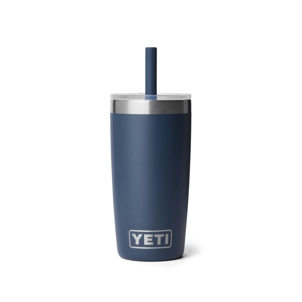YETI Rambler Jr 10 Oz Insulated Tumbler with Silicone Straw Lid Navy – 21071506959