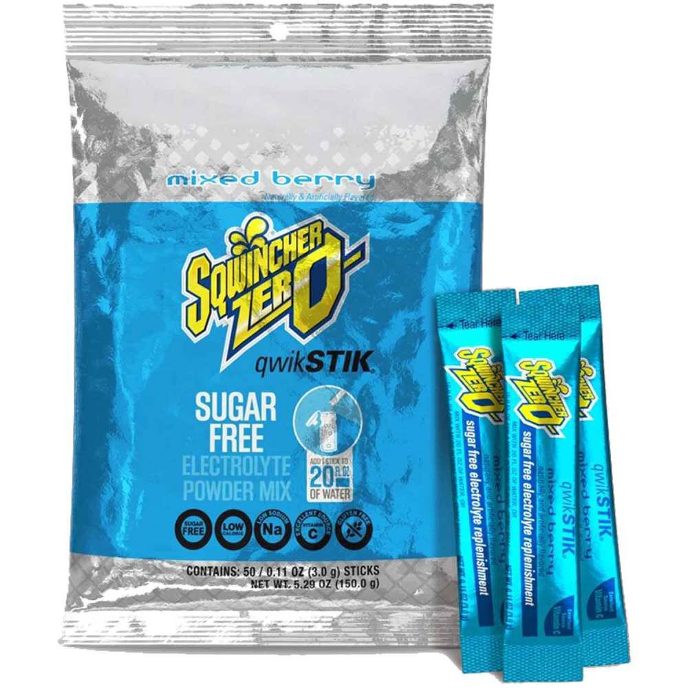 Sqwincher Zero Qwik Stik Electrolytes Replacement Single Serve Hydration Pack 50 Pieces, large image number 1