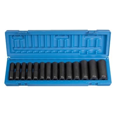 Grey Pneumatic 1/2 In. Drive 14 pc. Deep Length Metric Set