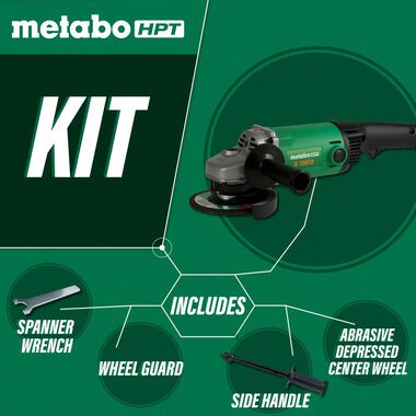 Metabo HPT 11-Amp 5in Non-Locking Trigger Switch Angle Grinder, large image number 2