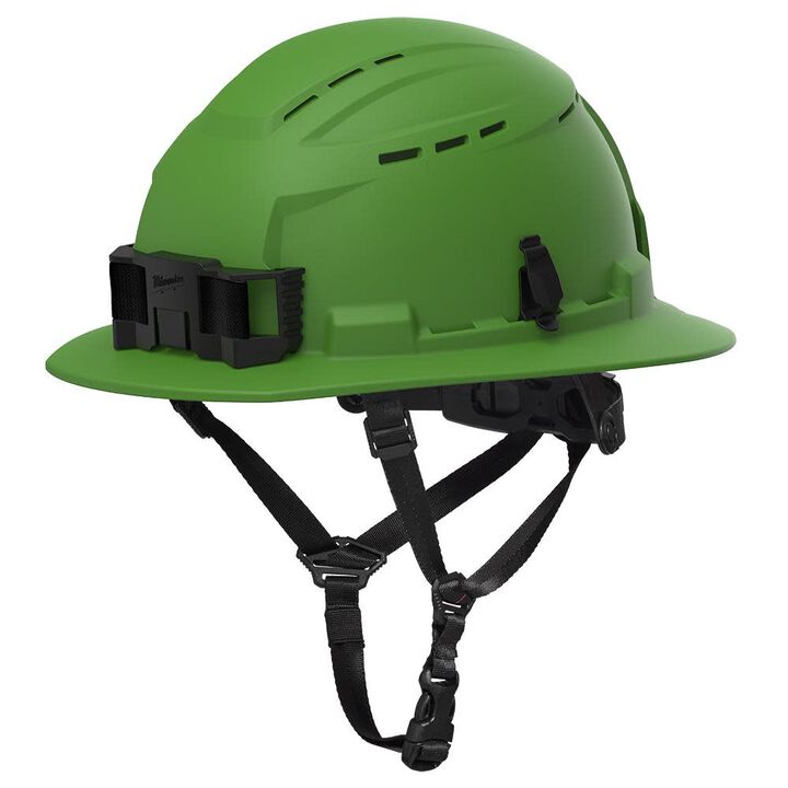 Milwaukee BOLT Full Brim Vented Safety Helmet  Type 2, Class C Green