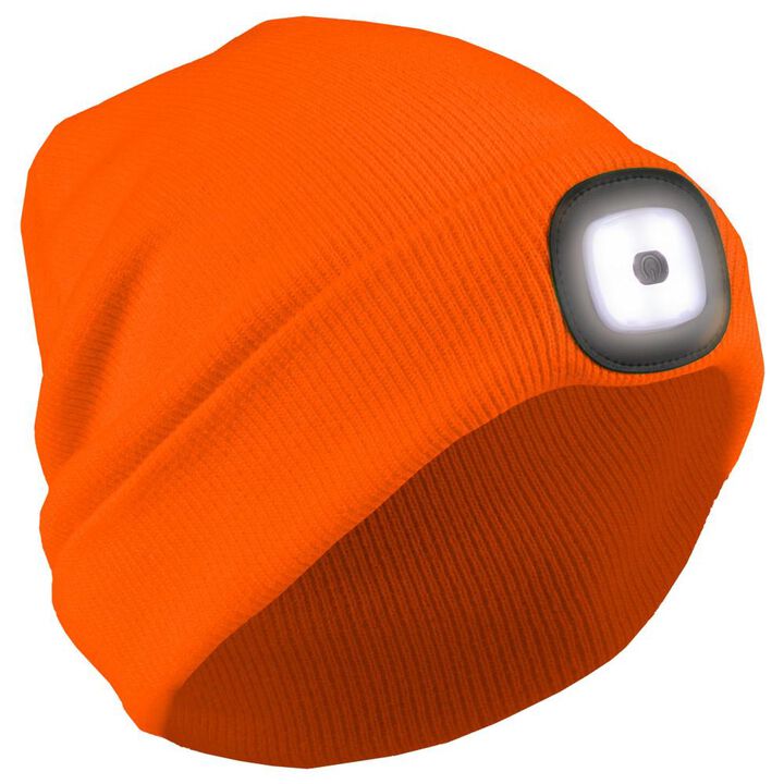 Delta Plus S109 Knit Cap with LED Light Hi-Viz Orange One Size Fits Most