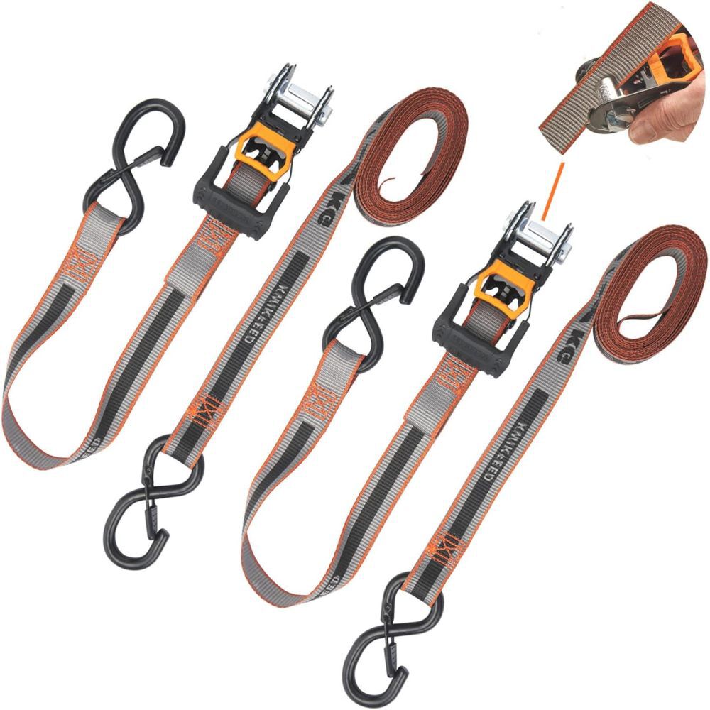 Keeper KwikFeed 1000 Lbs 16 Ft. x 1.25 Inch Ratchet Tie Down Strap, Black, large image number 12