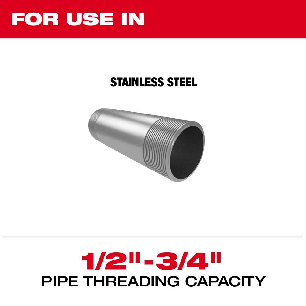 Milwaukee 1/2inch-3/4inch Universal Pipe Threading Dies HIGH SPEED FOR STAINLESS NPT, large image number 3