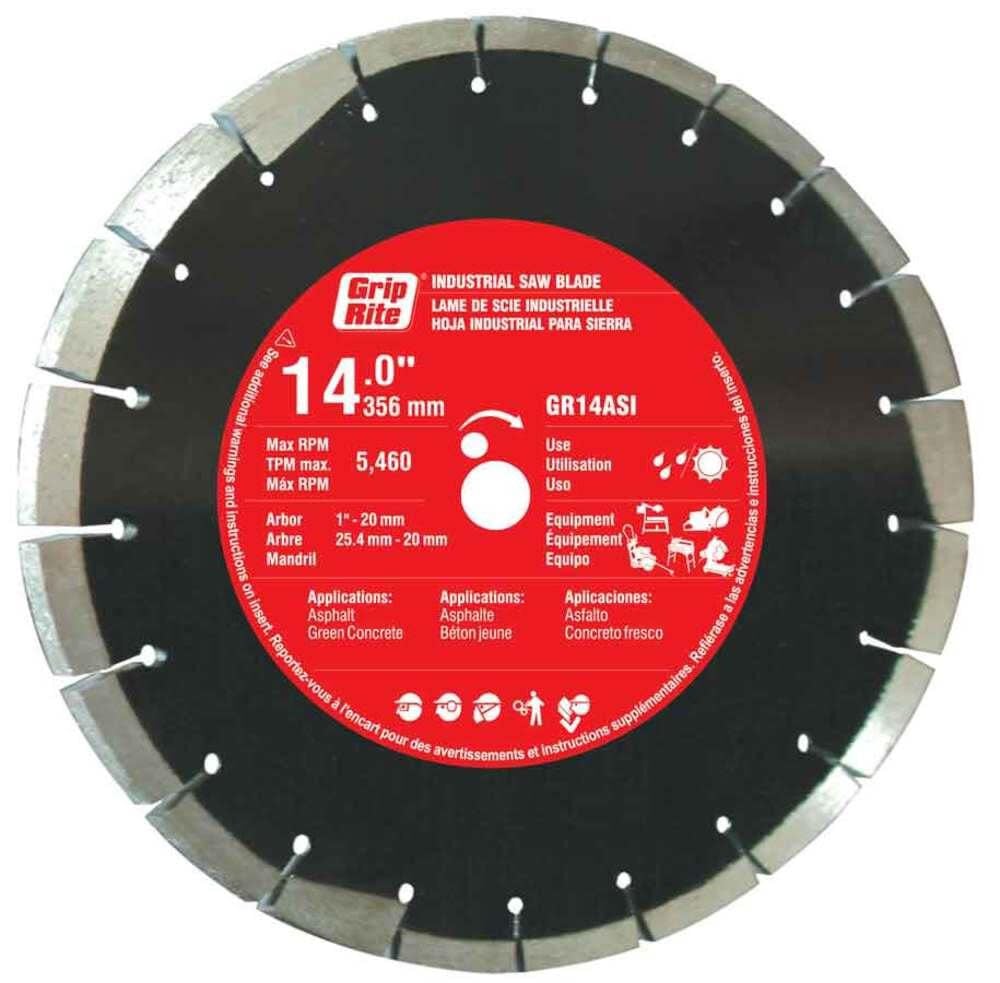 Grip Rite 14 Inch Industrial Segmented Rim Diamond Blade for Asphalt and Green Concrete – GR14ASI