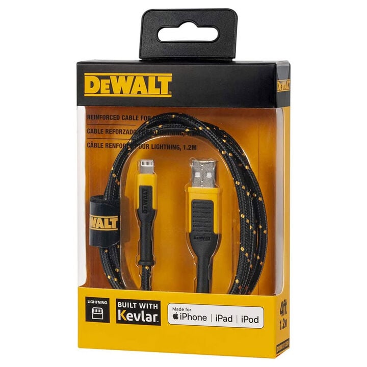 DEWALT Phone Charger Lightning Reinforced Braided Cord 4', large image number 6