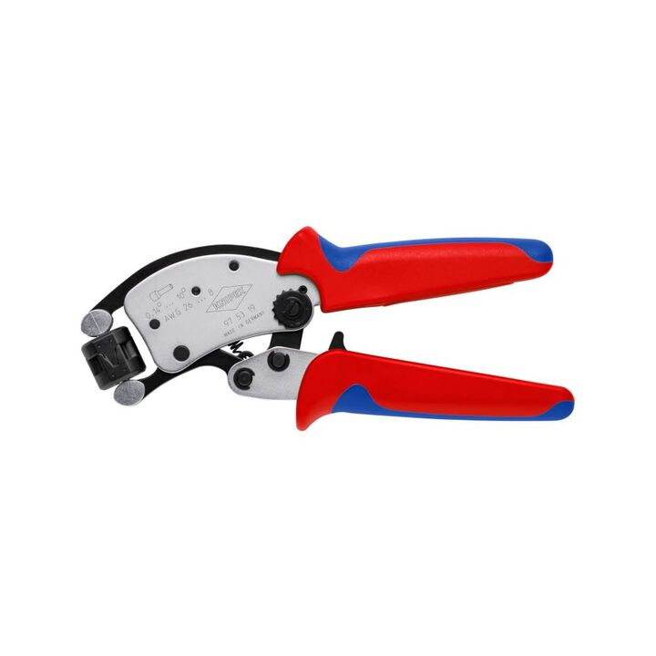 Knipex 8 in Red/Blue Twistor T Self-Adjusting Crimping Pliers