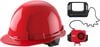 Milwaukee Red Front Brim Hard Hat with 4pt Ratcheting Suspension Type 1 Class E & BOLT USB Cooling Fan Bundle, small image number 1