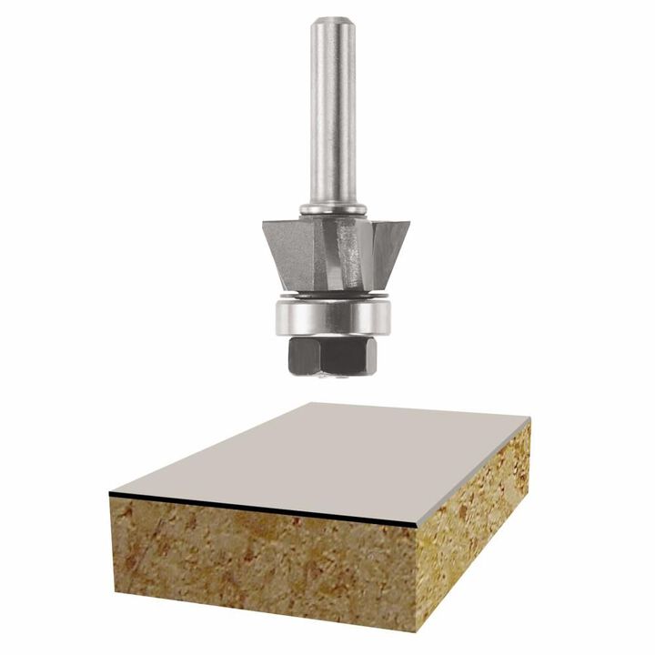 Bosch 22 Degree x 3/8 Inch Carbide Tipped 3-Flute Bevel Trim Assembly Bit, large image number 0