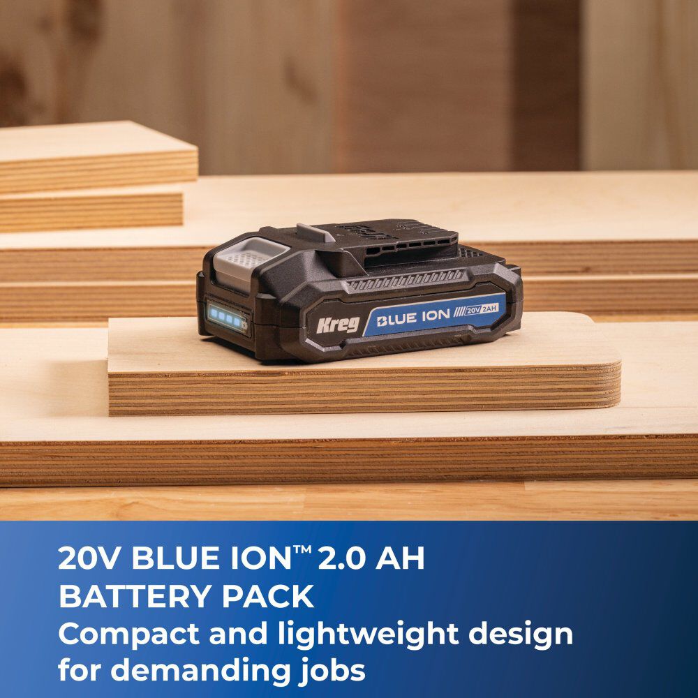 Kreg Blue Ion 20V 2.0 Ah Lithium Ion Battery Pack and Fast Charger Starter Kit, large image number 3