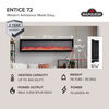 Napoleon Entice 72 Inch Black Single-Sided Wall-Hanging Electric Fireplace, small image number 5