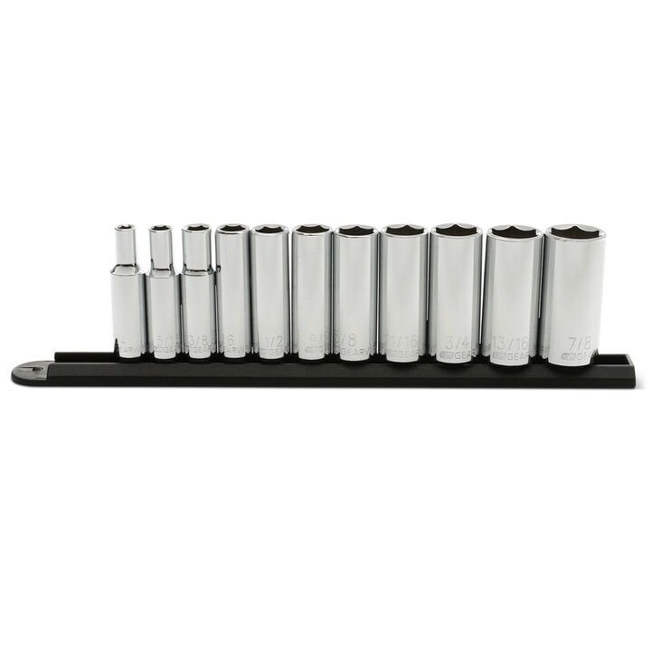 GEARWRENCH 3/8in Drive 6 Point Deep SAE Socket Set 11pc, large image number 1