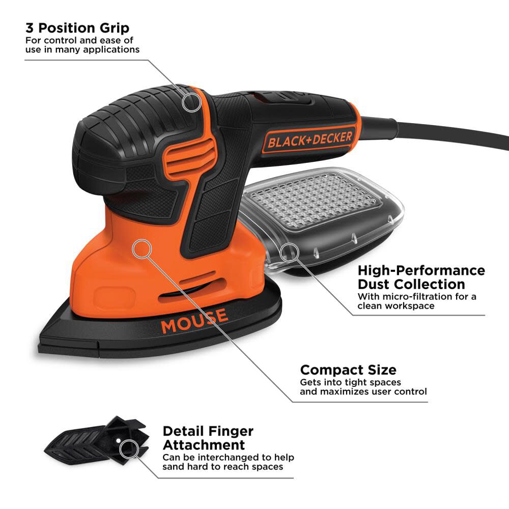 Black and Decker 1.2 Amp MOUSE Detail Sander BDEMS600 from Black and Decker Acme Tools