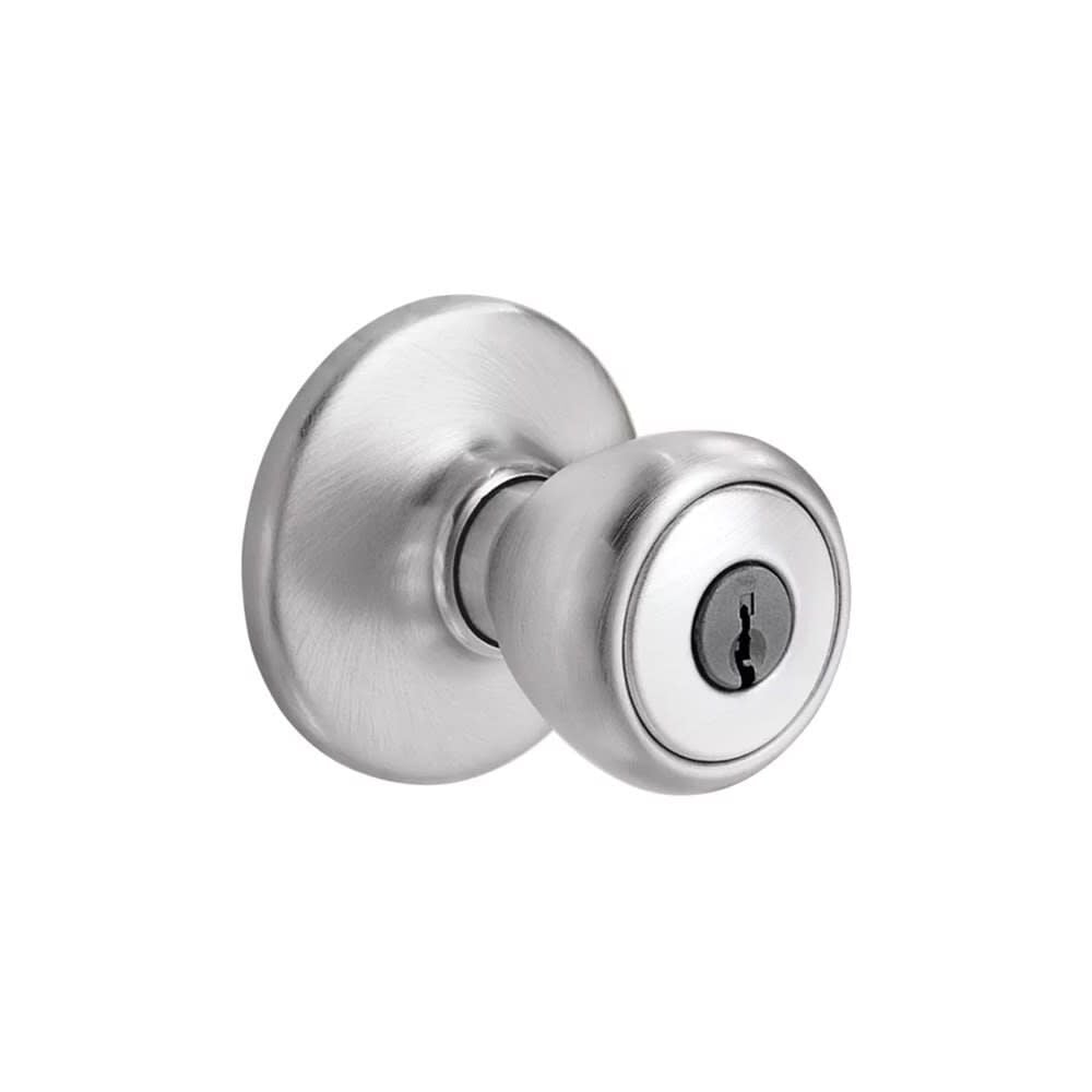 Kwikset Satin Chrome Security Keyed Entry Exterior Tylo Lockset Knob – 94002-829