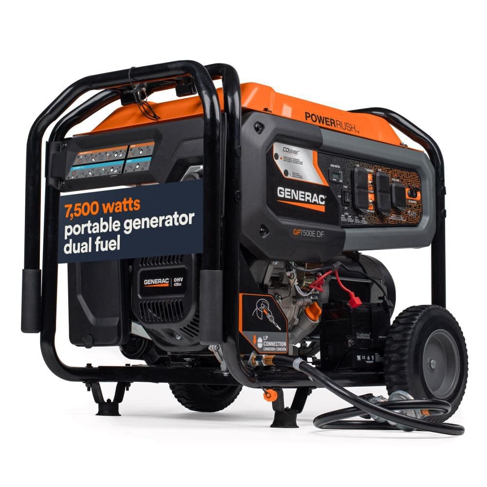 Generac 9, 400 Watt Dual Fuel 49-State Portable Generator with COsense Technology – 8011