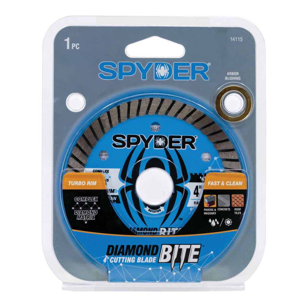 Spyder 4 Inch Wet/Dry Turbo Rim Diamond Blade for Angle Grinders, 7/8 Inch Arbor, large image number 8
