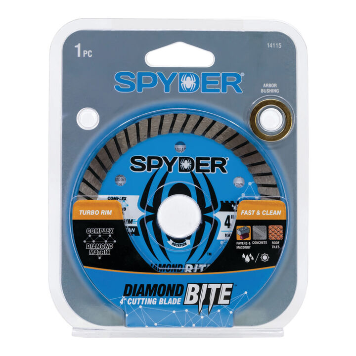 Spyder 4 Inch Wet/Dry Turbo Rim Diamond Blade for Angle Grinders, 7/8 Inch Arbor, large image number 7