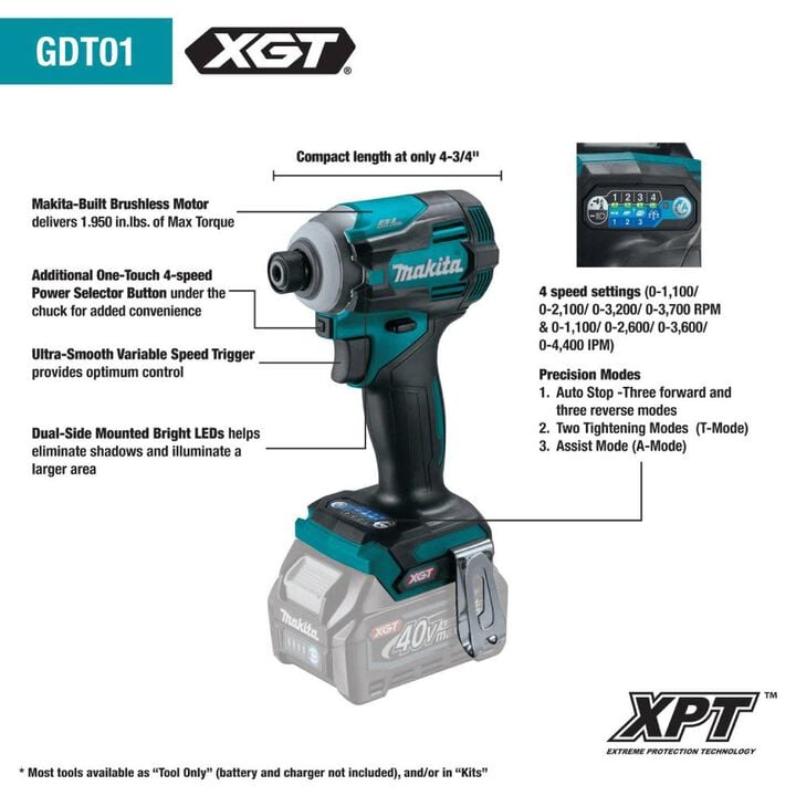 Makita 40V max XGT Brushless Cordless 5-Piece Combo Kit (4.0Ah), large image number 9