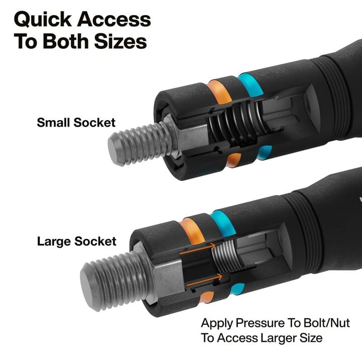 Klein Tools Quad 8 Heavy Duty Impact Flip Sockets Metric 3 Pieces, large image number 2