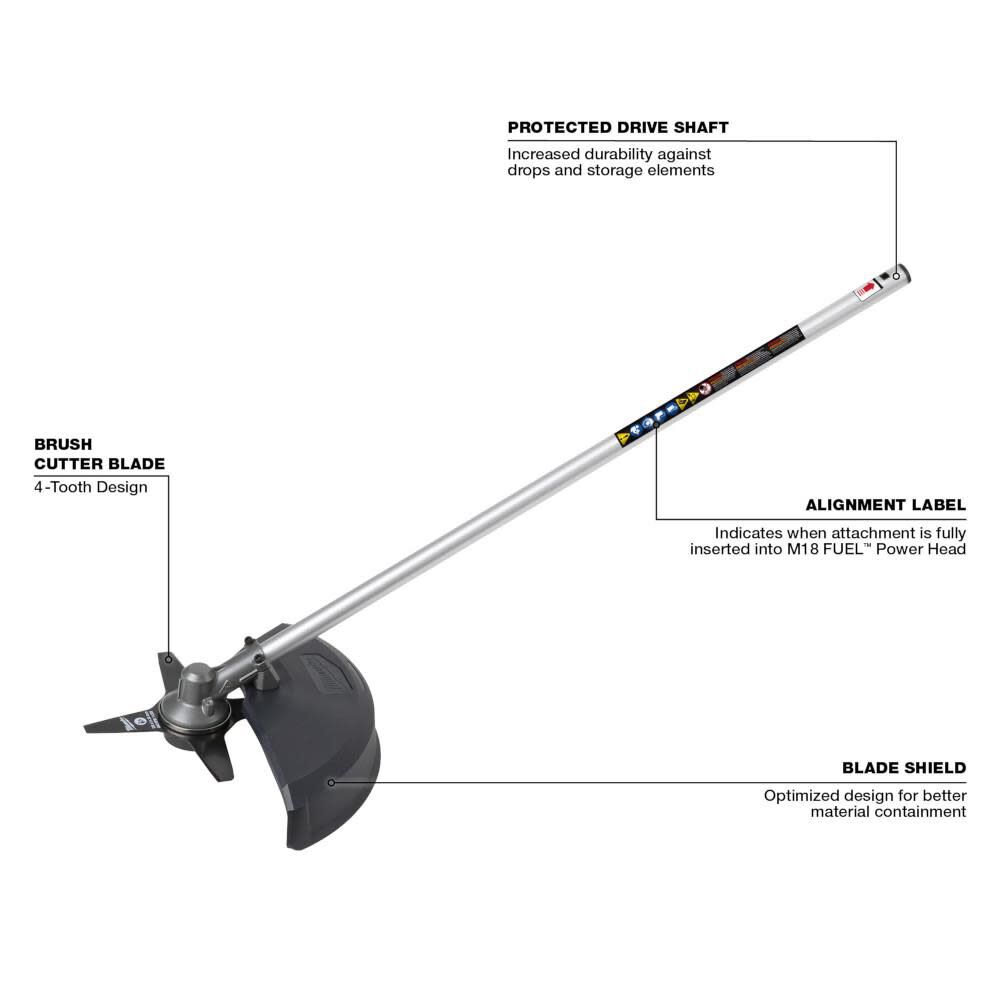 Milwaukee M18 FUEL QUIK LOK Brush Cutter Attachment & 10inch Pole Saw Attachment Bundle, large image number 3