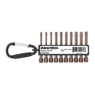 Vega Impactech 2in Square Driver Bits Set 10pcs