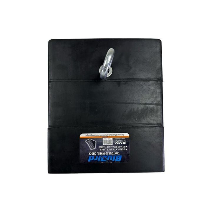 BluBird Heavy-Duty Rubber Contoured Wheel Chock with Eye Bolt